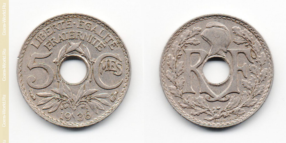 5 cêntimos 1936, França