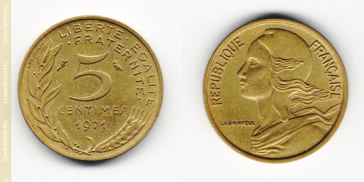 5 cêntimos 1971, França