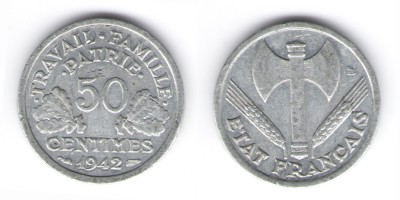  50 сантимов 1942 года