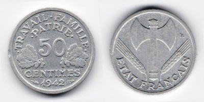 50 сантимов 1942 года