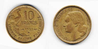 10 франков 1951 года