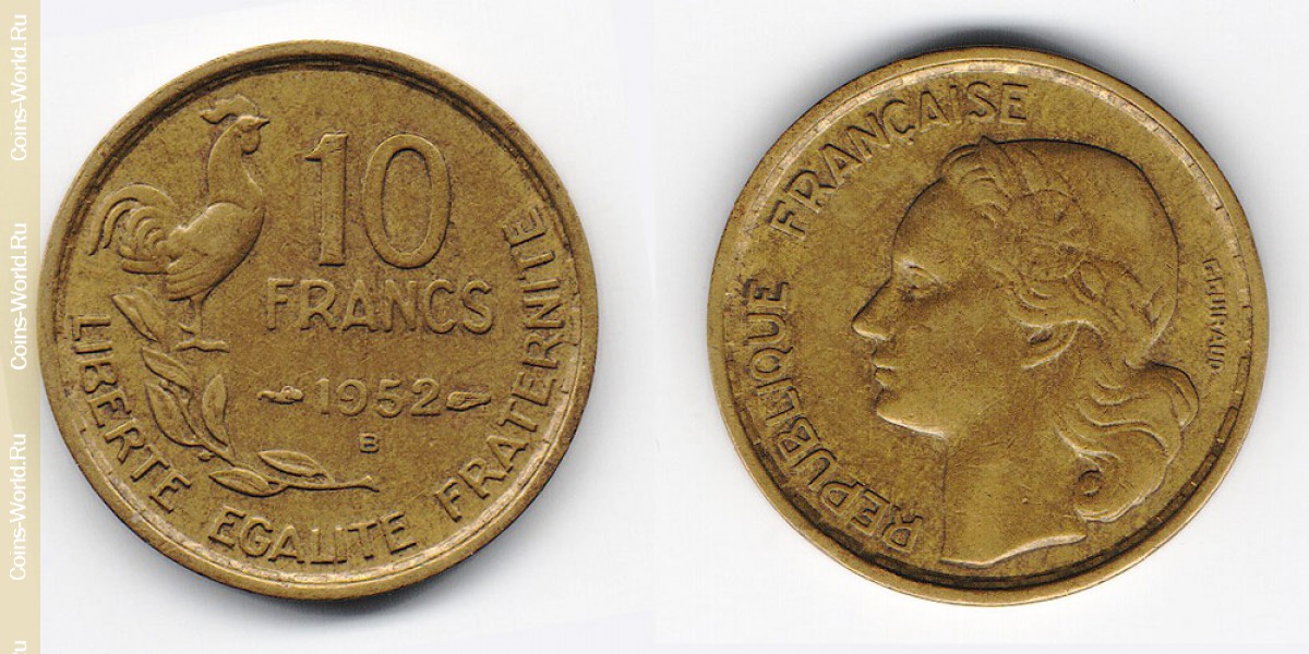 10 francos 1952, a França