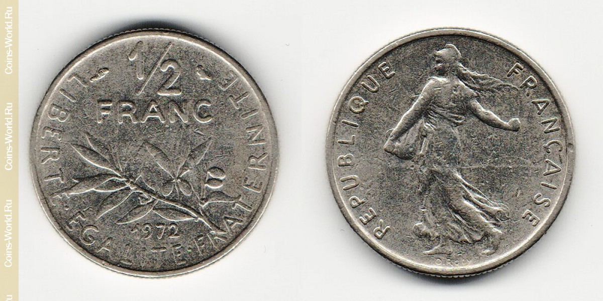½ франка 1972 года  Франция