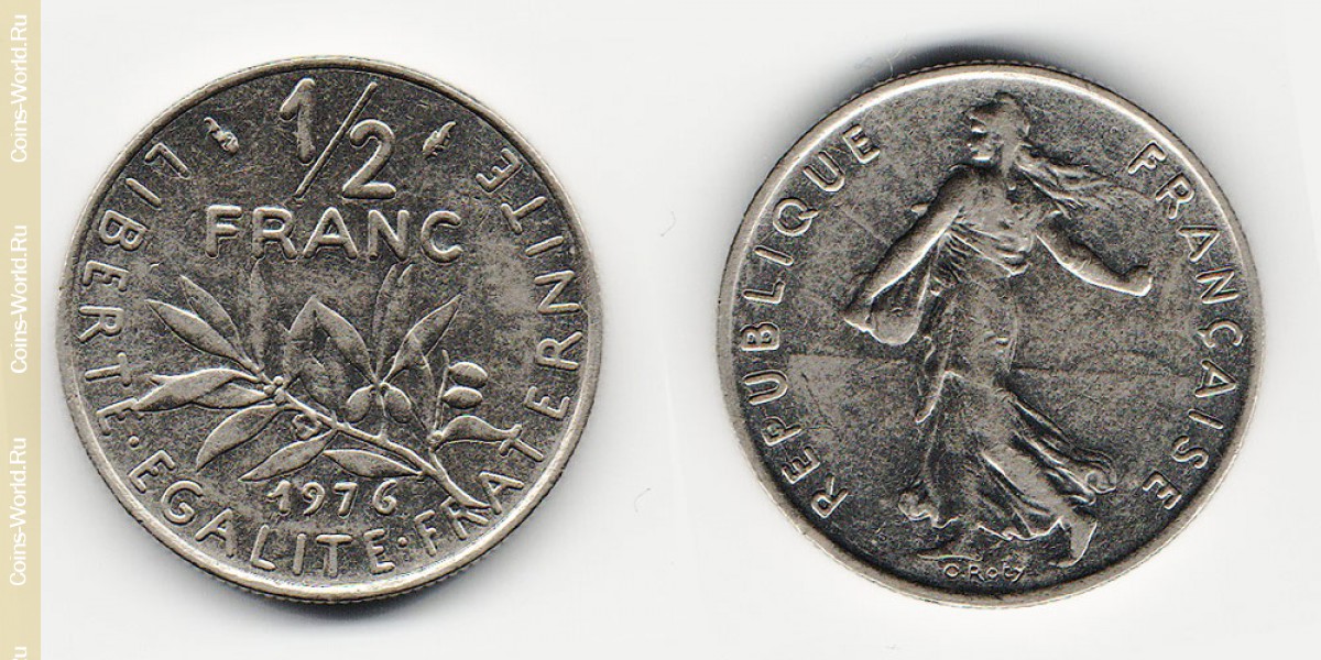 ½ франка 1976 года Франция