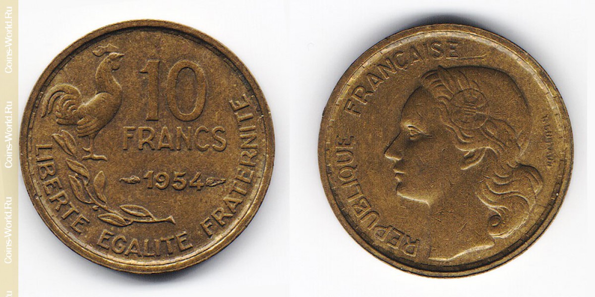10 francos 1954, a França
