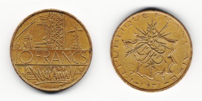 10 франков 1978 года
