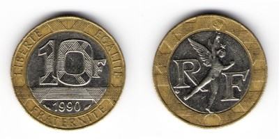 10 франков 1990 года