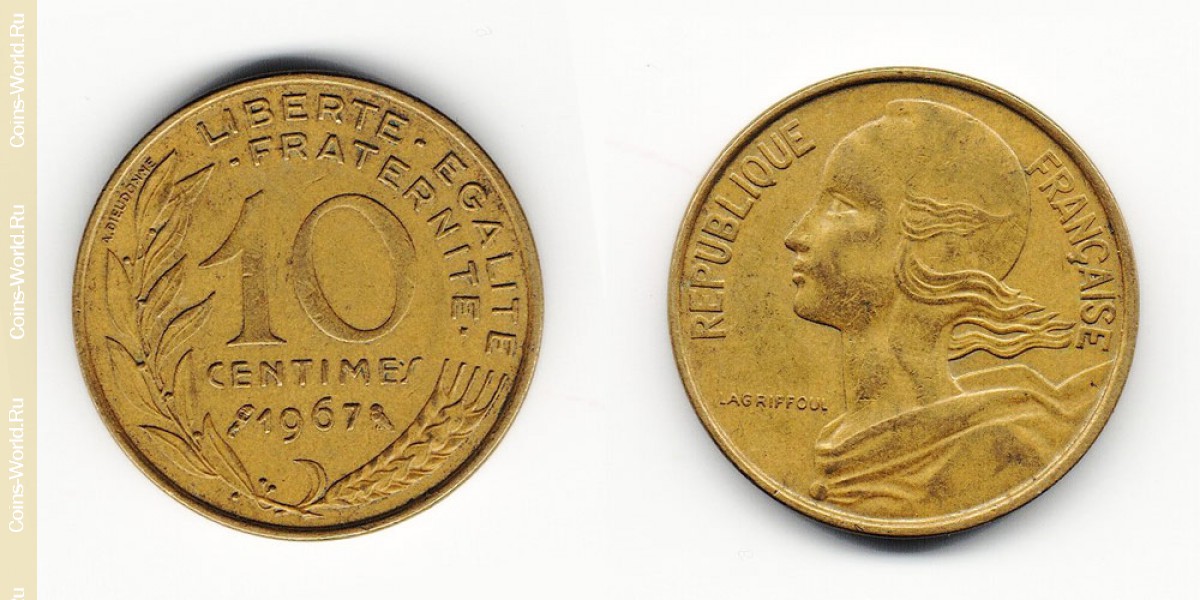 10 cêntimos 1967, França