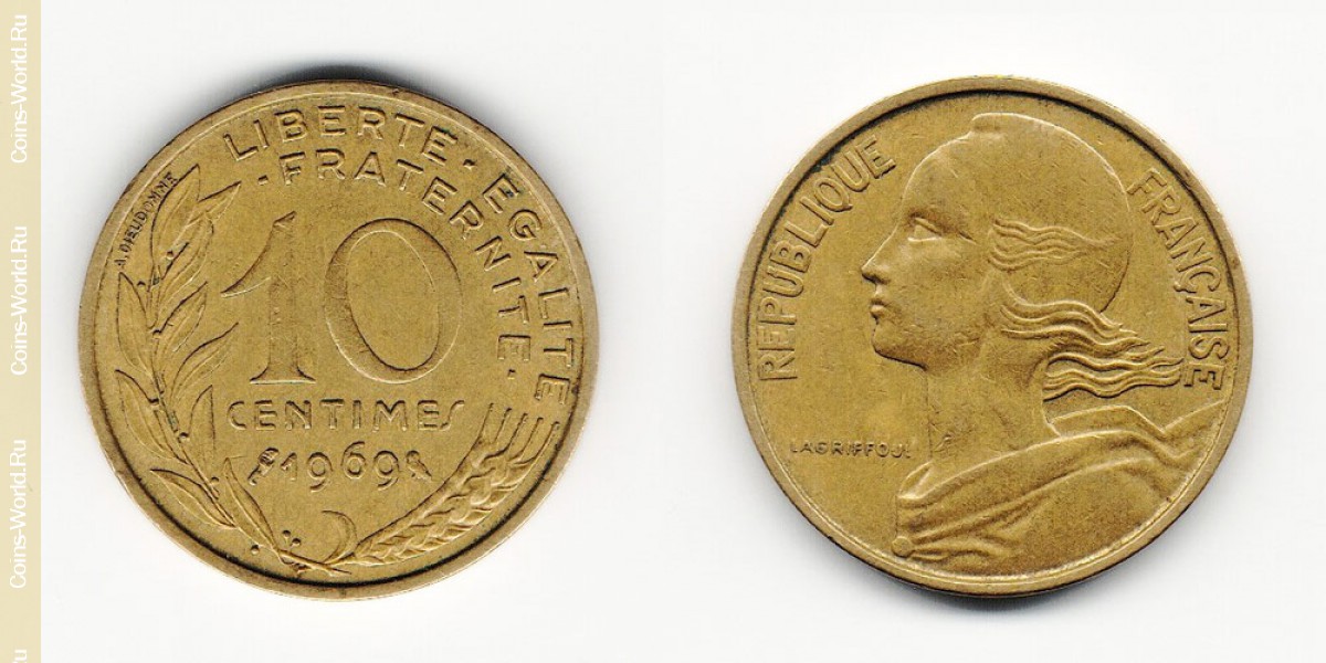 10 céntimos 1969 Francia
