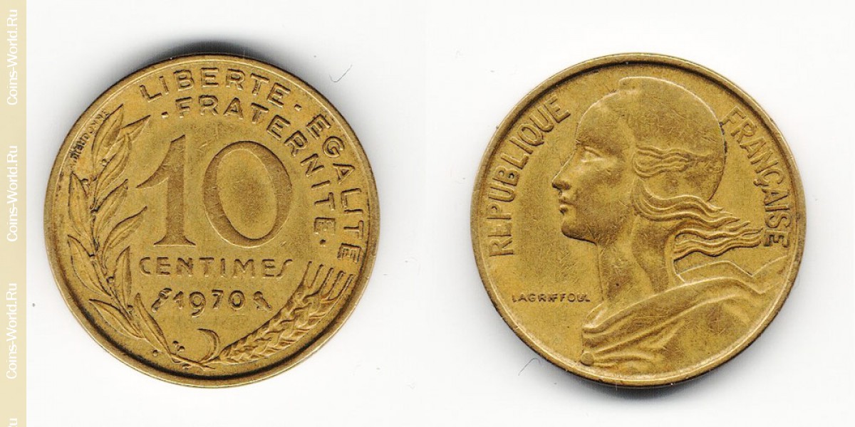 10 céntimos 1970, Francia