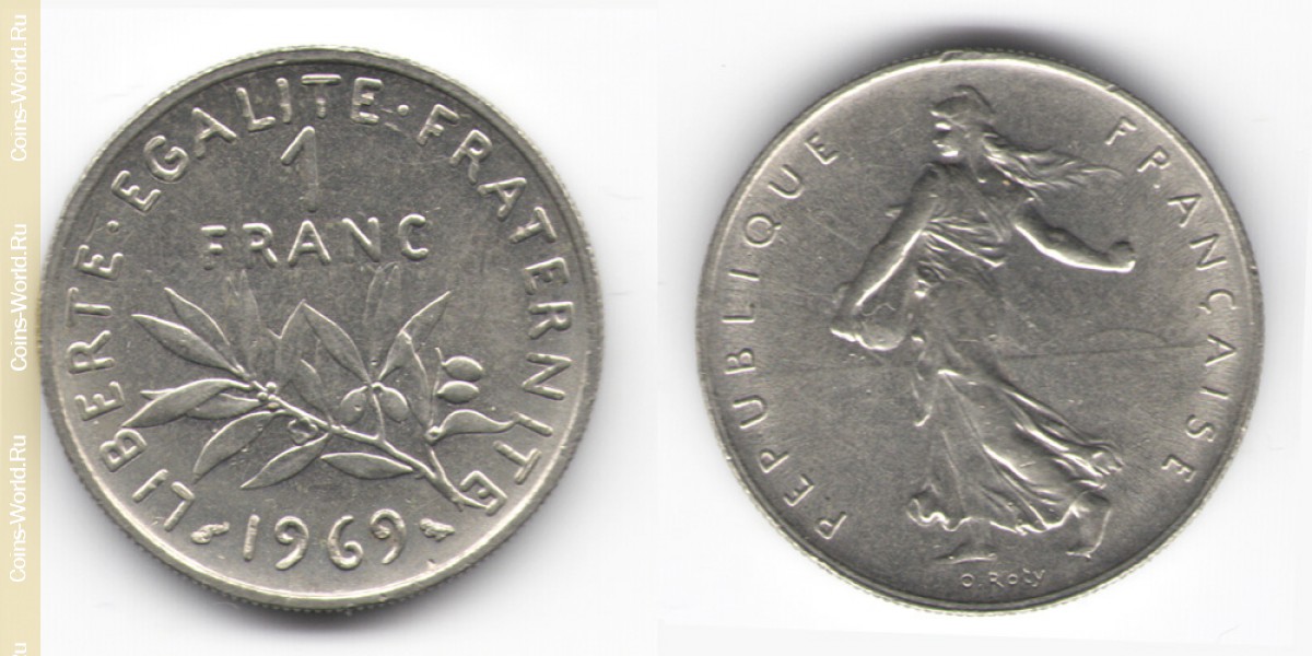 1 франк 1969 года Франция
