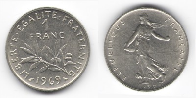 1 франк 1969 года