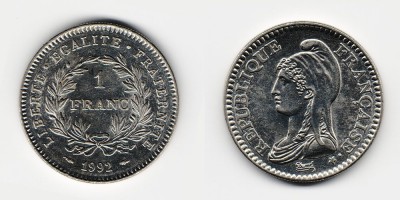 1 франк 1992 года
