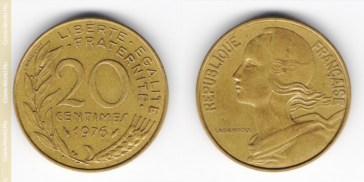 20 Centimes Frankreich 1976