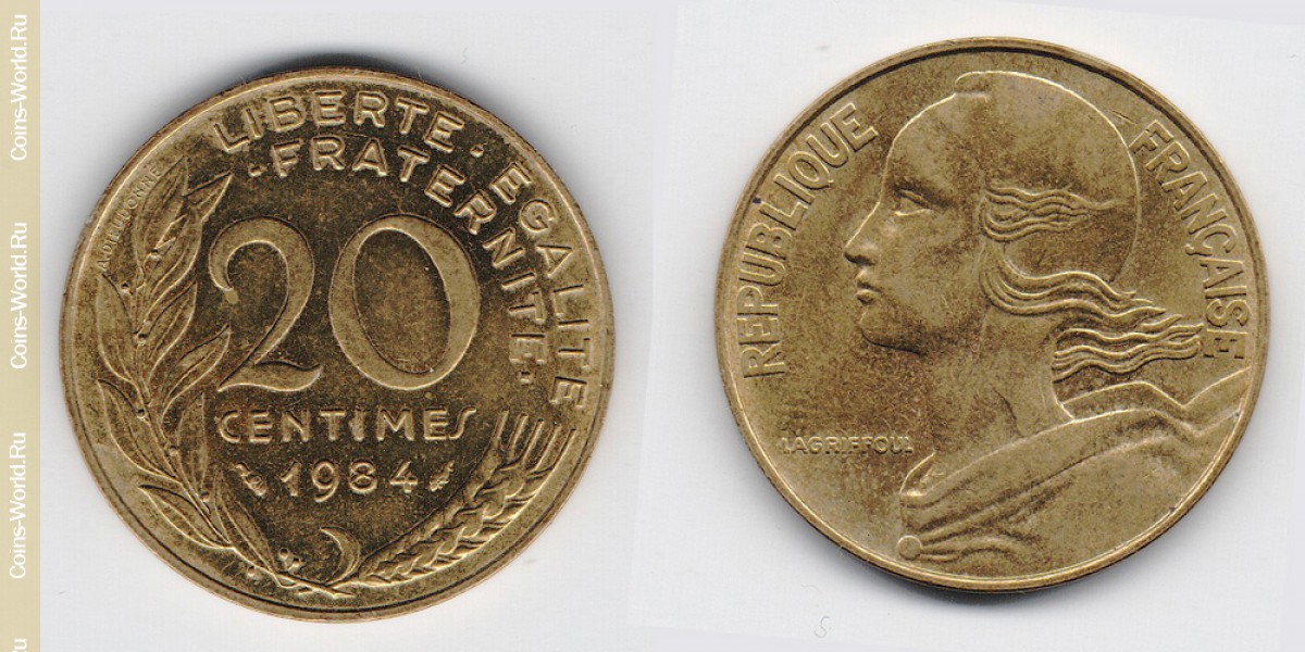 20 Centimes Frankreich 1984