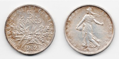 5 франков 1962 года