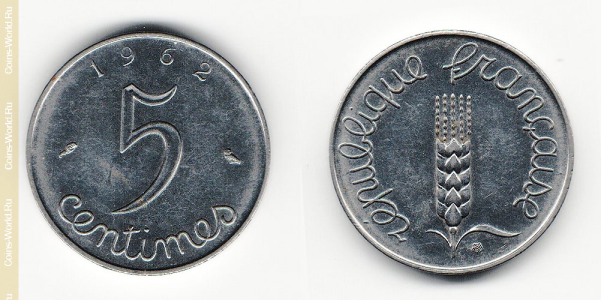 5 céntimos 1962, Francia