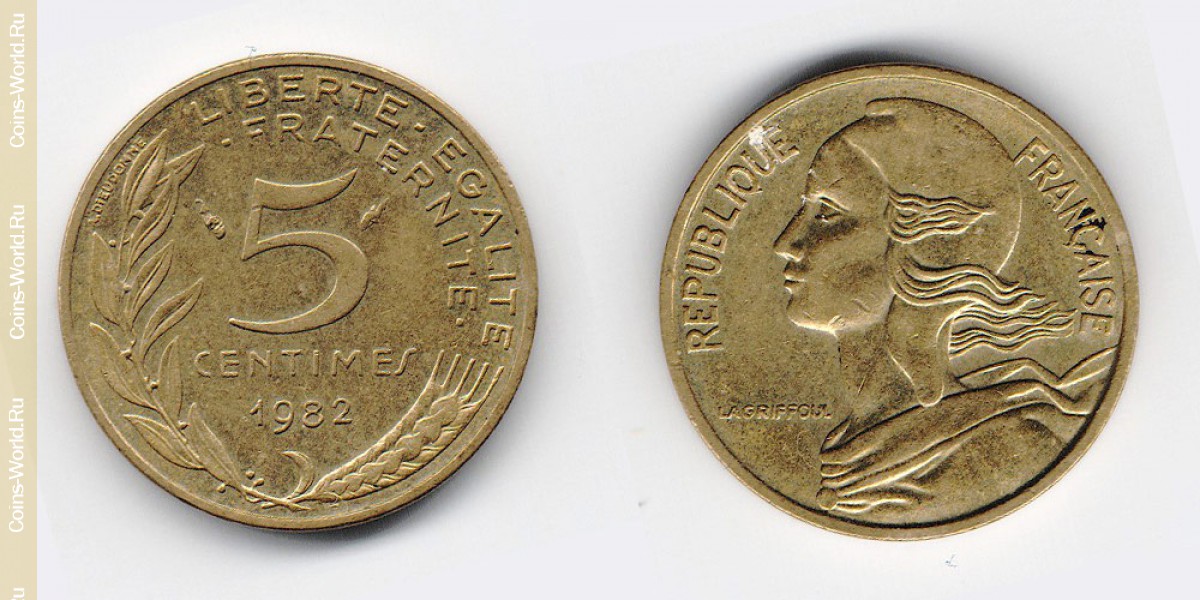 5 céntimos 1982, Francia