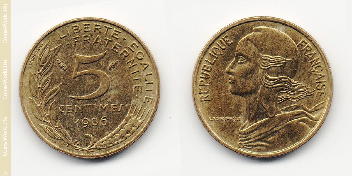 5 cêntimos 1986, a França