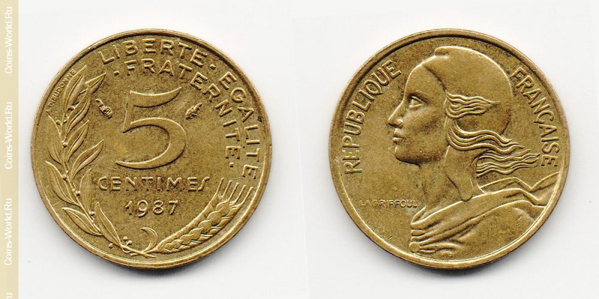 5 céntimos 1987, Francia