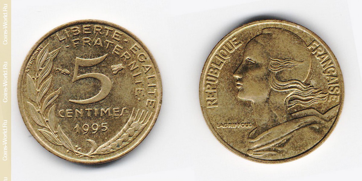 5 Centimes Frankreich 1995