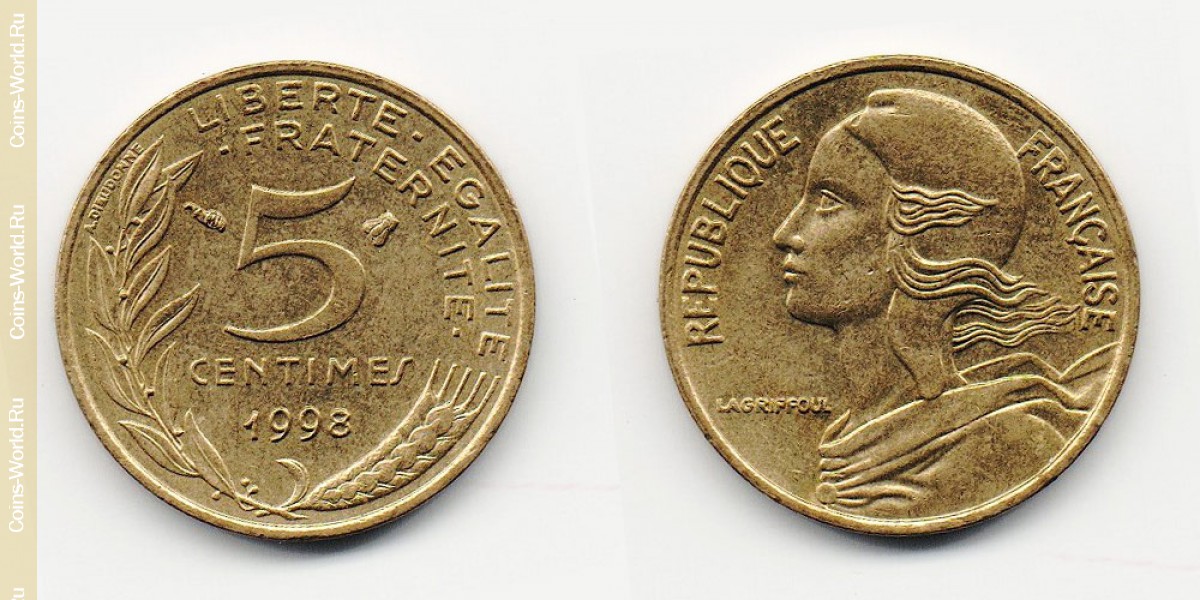 5 céntimos 1998 Francia