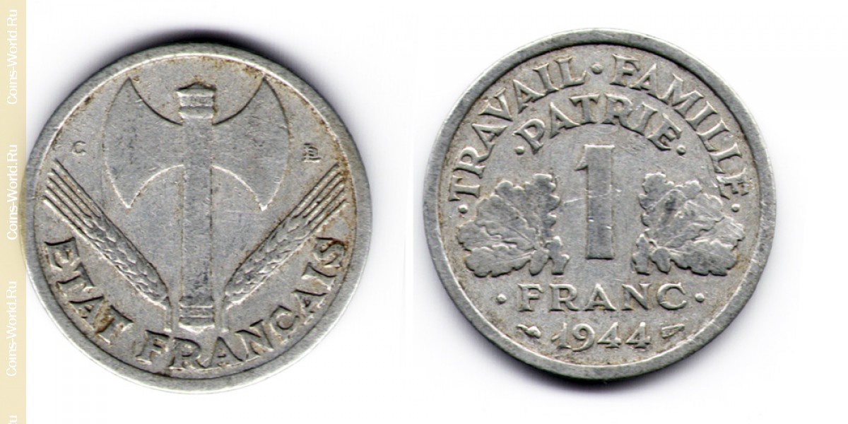 1 франк 1944 Франция Европа