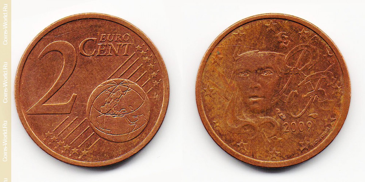 2 cêntimos de euro 2009, a França
