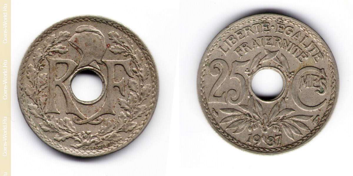 25 centimes 1937 France