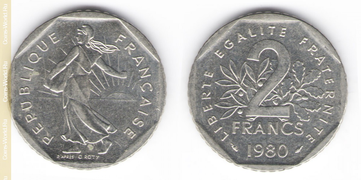2 Franken 1980 Jahr Frankreich