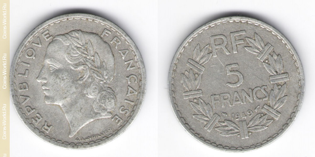 5 Franken Frankreich 1949