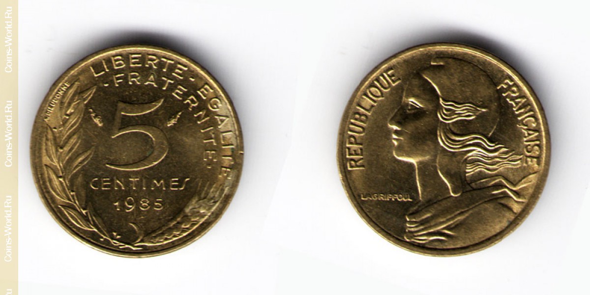5 Centimes Frankreich 1985