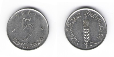 5 céntimos 1961