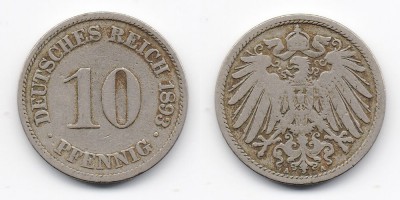 10 pfennig 1893 A