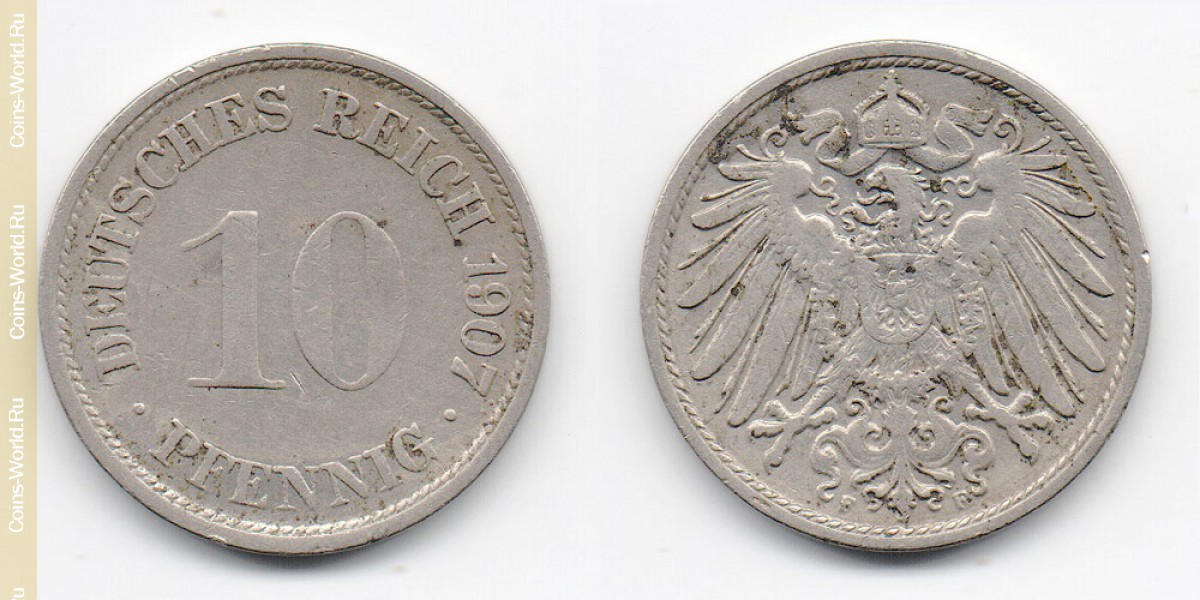 10 pfennig 1907 F Germany
