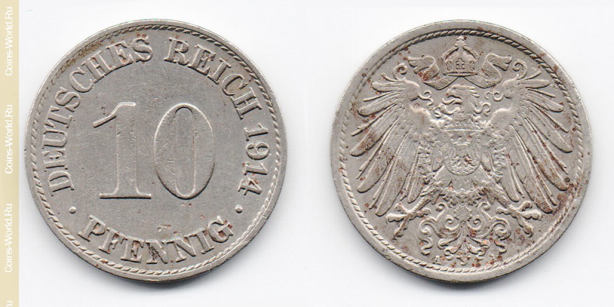 10 pfennig 1914 A Germany