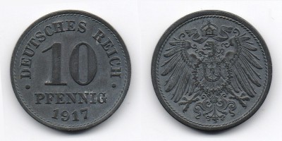 10 peniques 1917