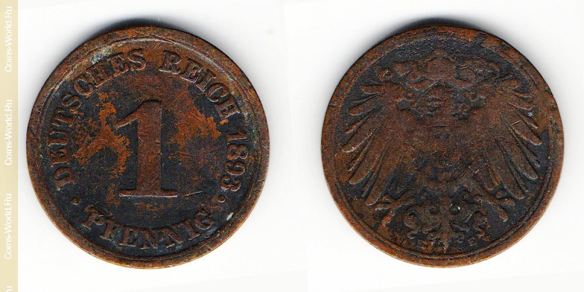 1 pfennig 1893 E Germany