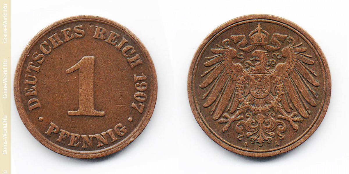 1 пфенниг 1907 года Германия