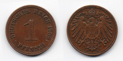 1 pfennig 1908