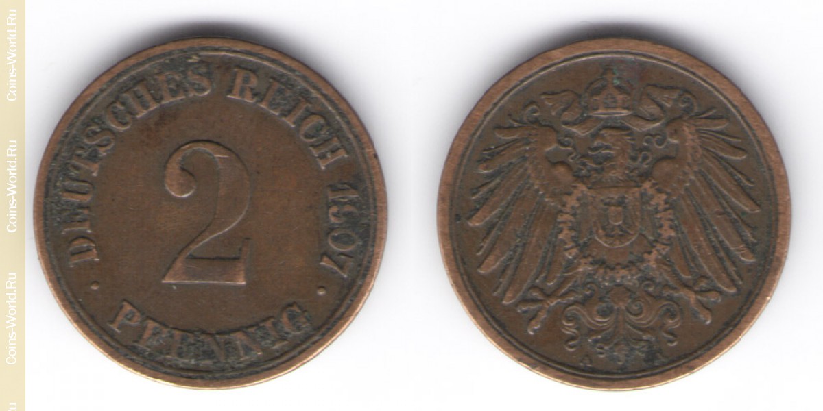 2 pfennig 1907 A Germany