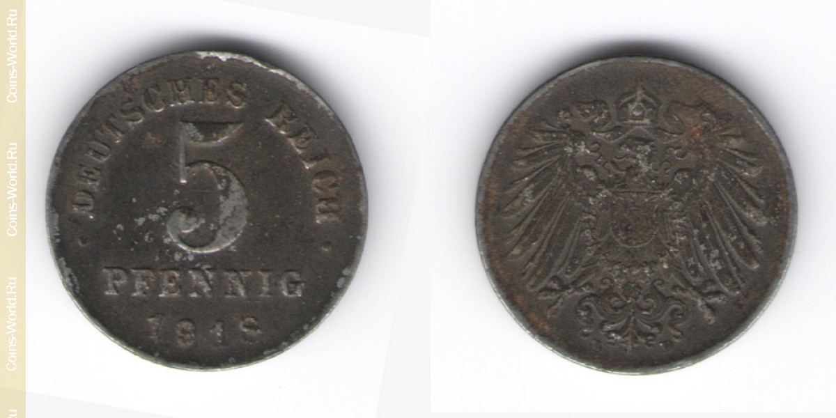 5 pfennig 1918 D Germany
