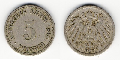 5 pfennig 1898 A