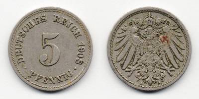 5 pfennig 1908 A