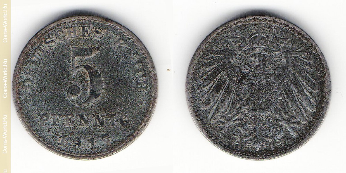 5 pfennig 1917 A Germany