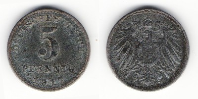 5 pfennig 1917 A