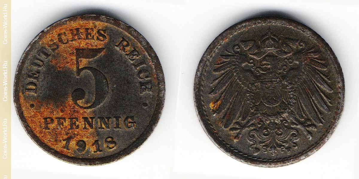 5 pfennig 1918 F Germany