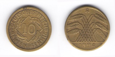 10 рентенпфеннигов 1924 год А