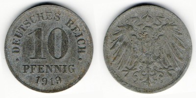 10 peniques 1919