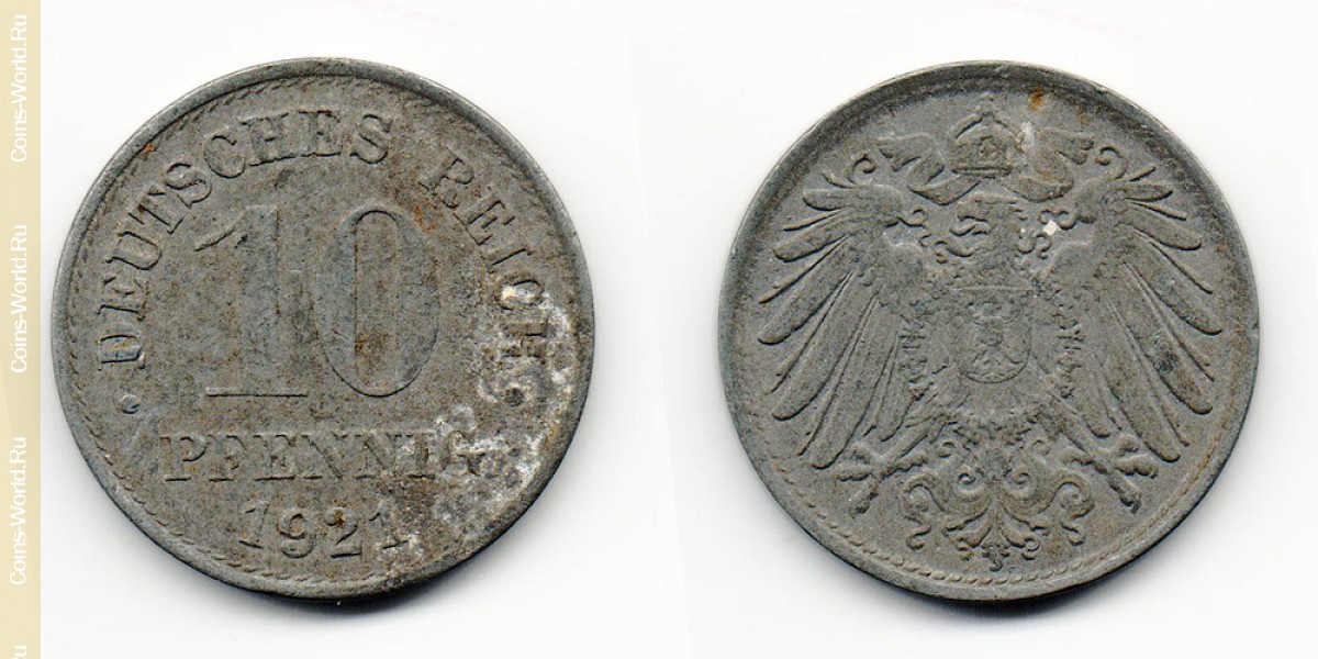 10 pfennig 1921, Alemanha